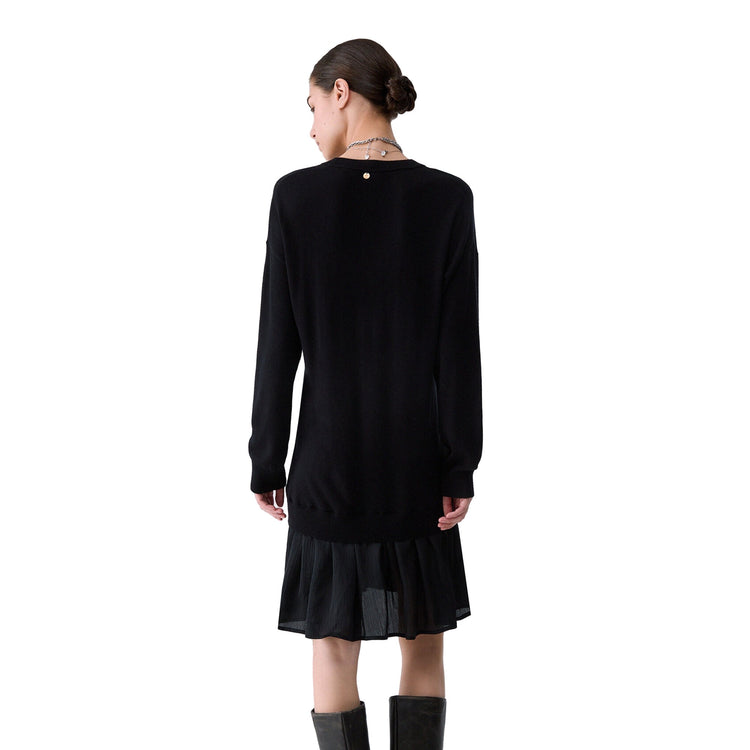 Abito Donna con intarsio geometrico Argyle modella retro