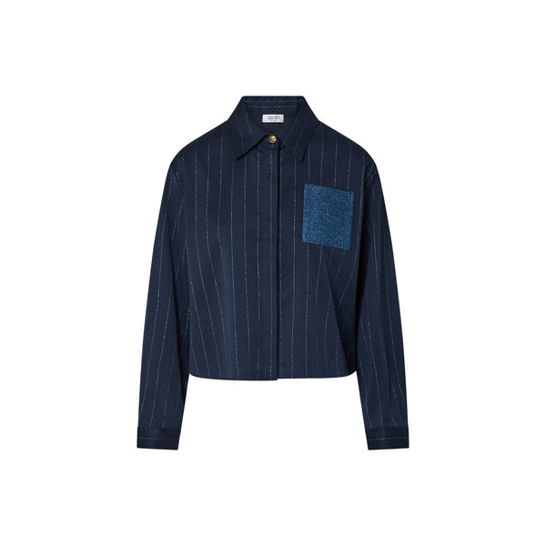Camicia gessata Donna con taschino