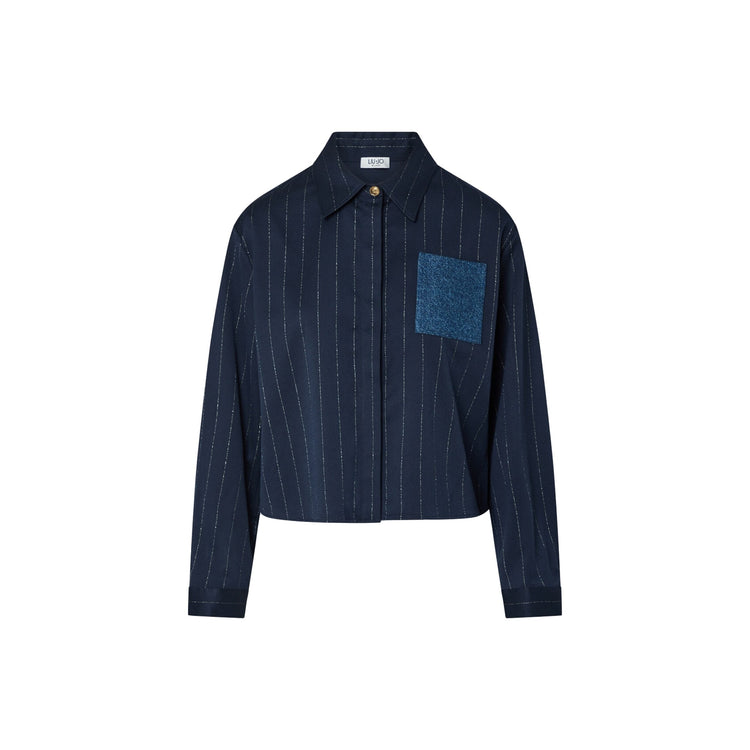 Camicia gessata Donna con taschino