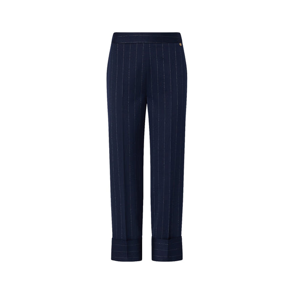 Pantalone gessato Donna a sigaretta Blu