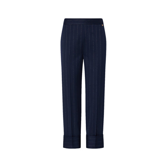 Pantalone gessato Donna a sigaretta Blu