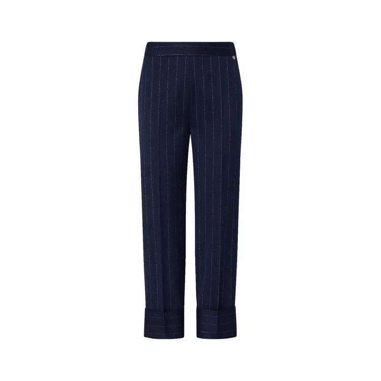 Pantalone gessato Donna a sigaretta Blu