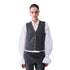 Gilet Donna in flanella grigio Modella frontale