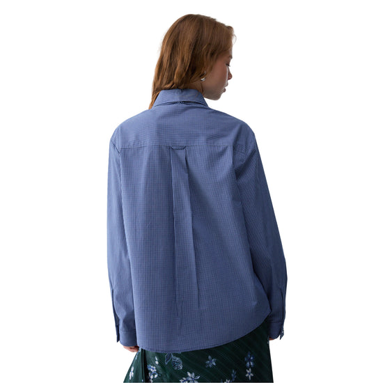 Camicia check Donna con cravatta modella retro