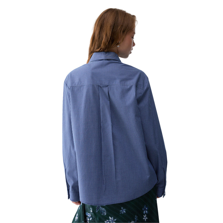 Camicia check Donna con cravatta modella retro