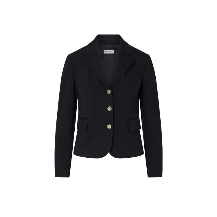 Giacca Slim Donna con bottoni decorativi Nero