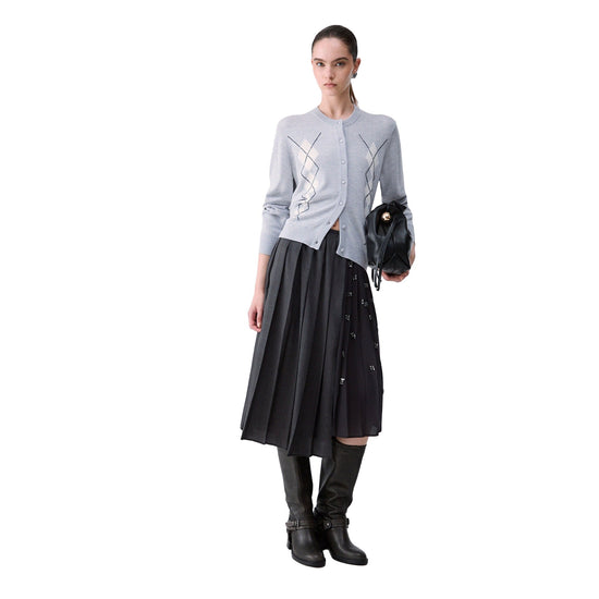 Cardigan Donna in misto lana, con motivo Argyle
