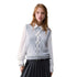 Gilet Donna in misto lana, con motivo Argyle, a girocollo