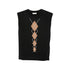 Gilet Donna Nero con motivo Argyle