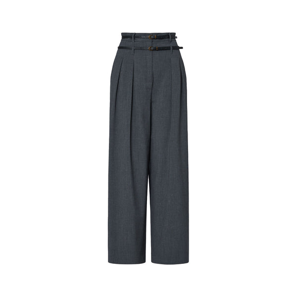 Pantalone flare Donna in flanella grigio