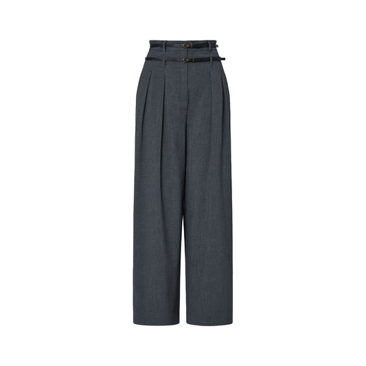 Pantalone flare Donna in flanella grigio