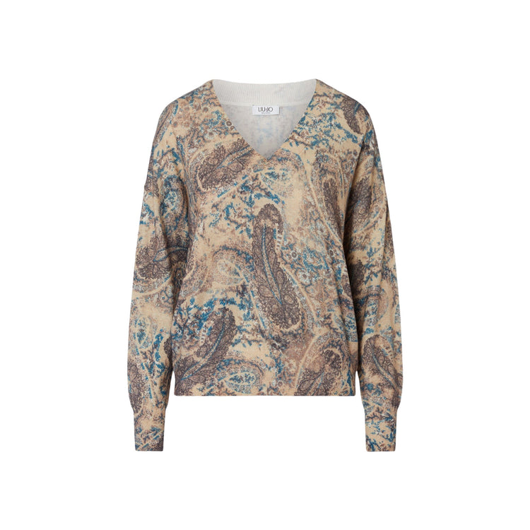 Maglia stampata Donna con scollo V