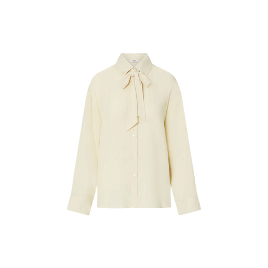 Camicia Donna con fiocco sur ton color panna