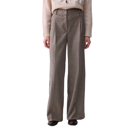 Pantalone Donna in pied de poule, modella frontale