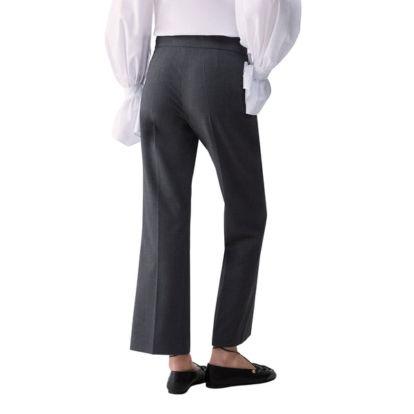 Pantalone elegante Donna in flanella Grigio, modella retro