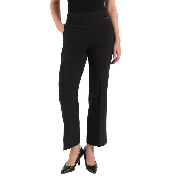 Pantalone elegante Donna in flanella Nero, modella frontale