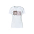 T-shirt Donna con logo su sfondo doppia fantasia