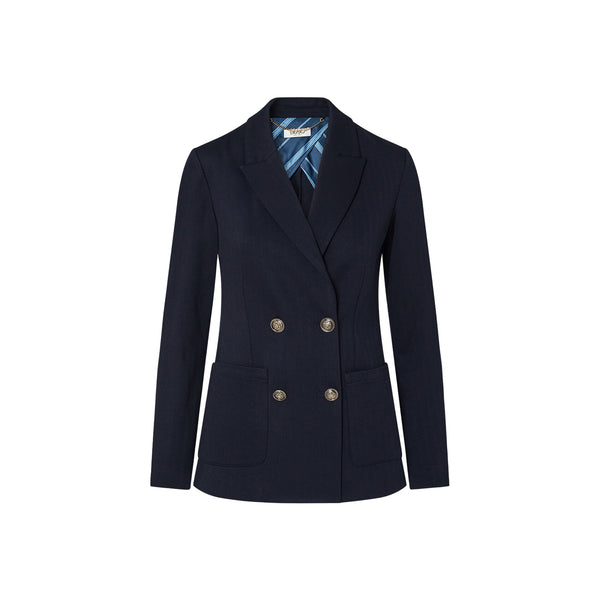 Giacca Donna doppiopetto con bottoni decorativi Blu