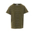 T-Shirt Donna, in verde militare, con scritte strass