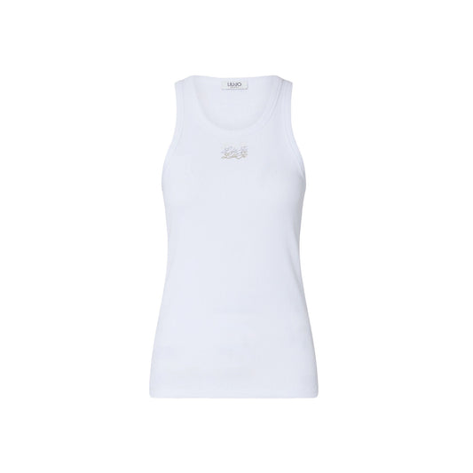 xCanotta bianca Donna con logo triplo