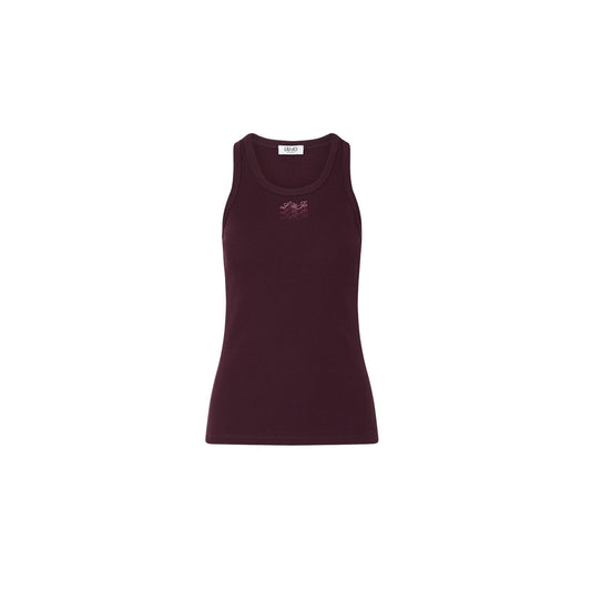 Canotta bordeaux Donna con logo triplo