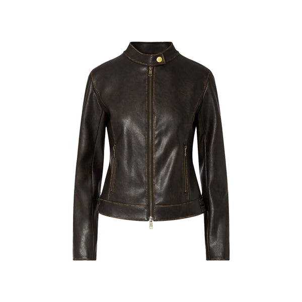 Giacca biker Donna in tessuto spalmato