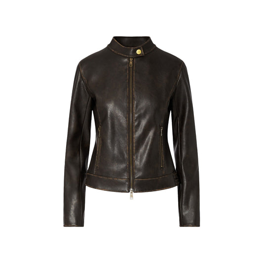 Giacca biker Donna in tessuto spalmato