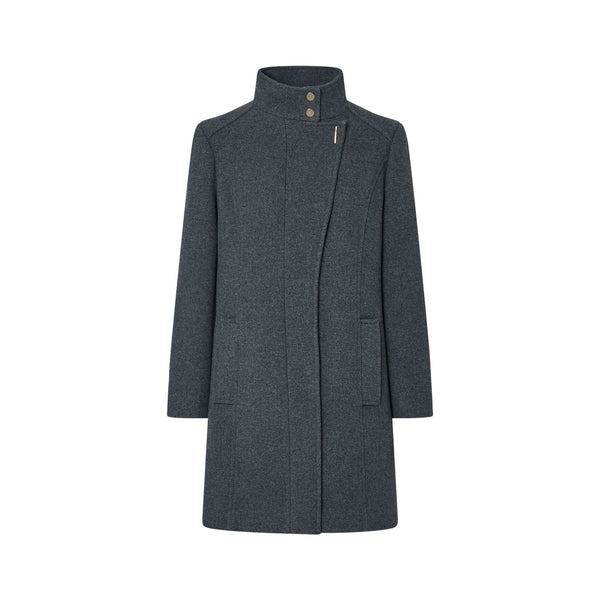 Cappotto midi Donna in panno grigio