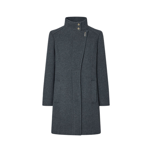 Cappotto midi Donna in panno grigio