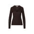 Maglia Donna con interventi lurex marrone