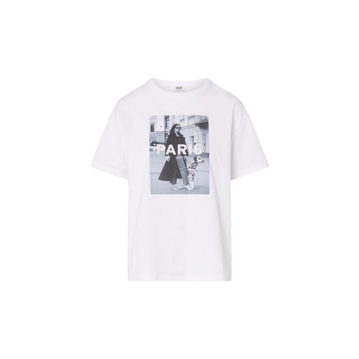 T-shirt bianca Donna con stampa frontale