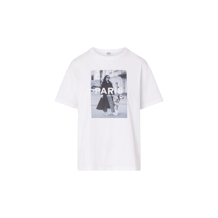 T-shirt bianca Donna con stampa frontale