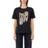 T-shirt Donna con logo ondeggiante modella frontale