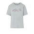 T-shirt Donna con logo strass Grigio