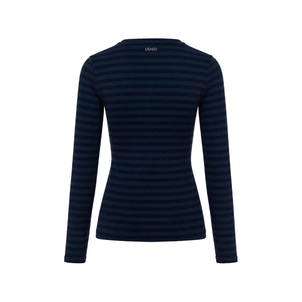 T-shirt Donna manica lunga a righe bicolor retro