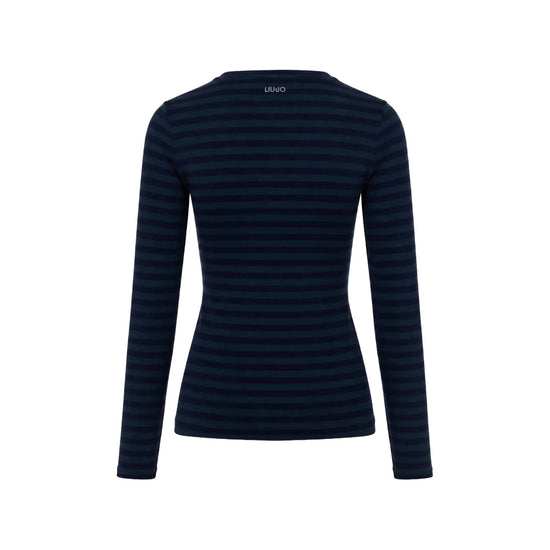 T-shirt Donna manica lunga a righe bicolor retro