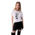 T-shirt bianca Donna con stampa Miss Mouse nera modella frontale