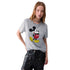T-shirt grigia Donna con stampa Mister Mouse modella frontale