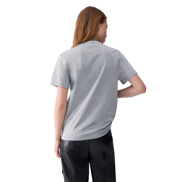 T-shirt grigia Donna con stampa Mister Mouse modella retro