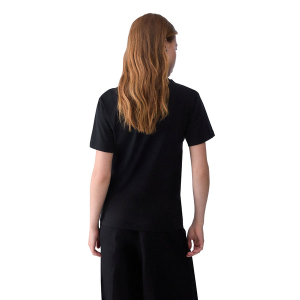T-shirt nera Donna con stampa Miss Mouse modella retro