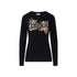 T-shirt Donna skinny fit manica lunga Nero