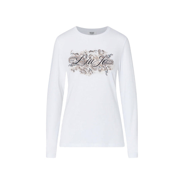 T-shirt Donna skinny fit manica lunga Bianco