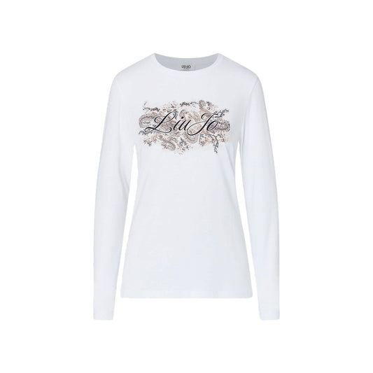 T-shirt Donna skinny fit manica lunga Bianco