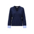 Maglia Donna Blu con polsi a camicia