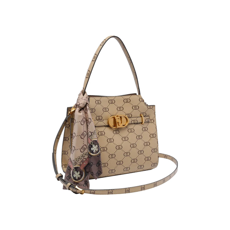 Borsa a mano con foulard Beige