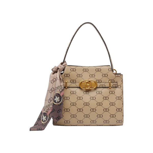 Borsa a mano con foulard Beige