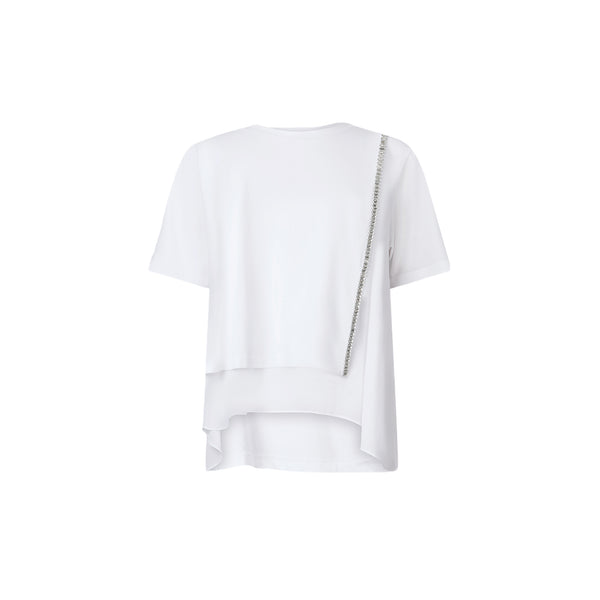 T-shirt Donna dal taglio asimmetrico Bianco