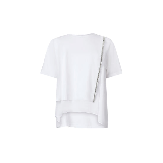 T-shirt Donna dal taglio asimmetrico Bianco