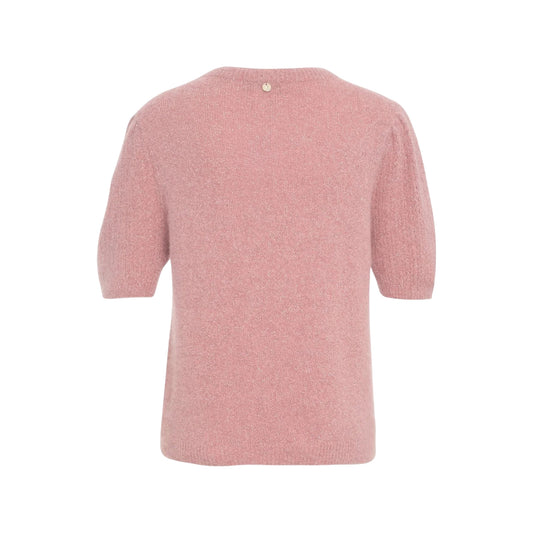 Maglione Donna con maniche corte a palloncino Rosa retro