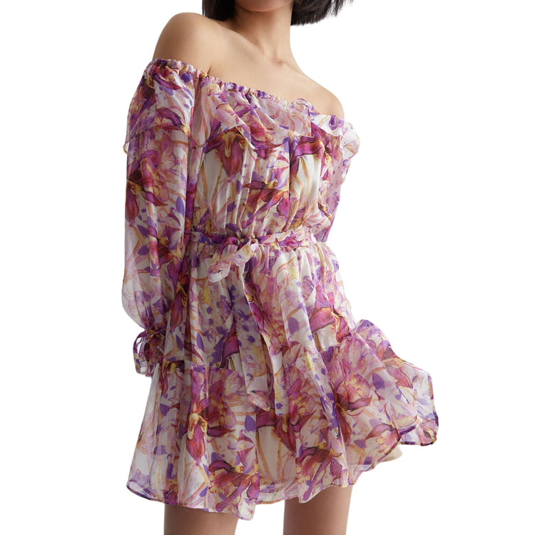 Abito Donna con balze e motivo floreale